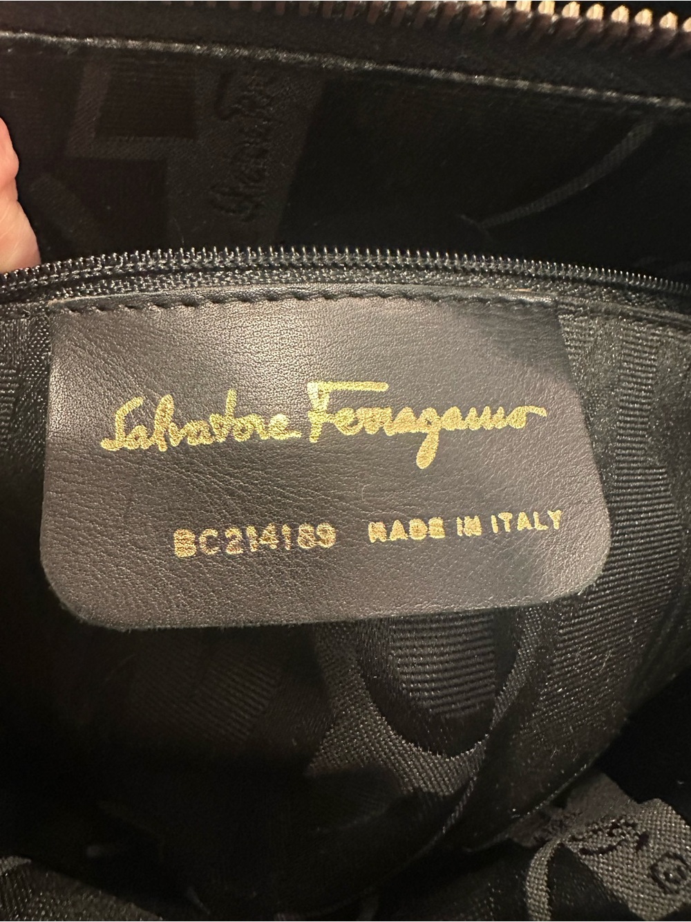 Ferragamo Gancini Black Leather Tote Purse Gold Large 2 Handle Structured Y2K - Picture 15 of 15